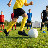 Pre-cut football socks in various sizes and colours for enhanced comfort