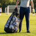 Football carry bag with 12 footballs, durable mesh