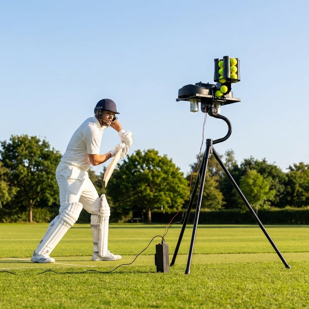 Cricket Bowling Machine with adjustable speed and steel frame