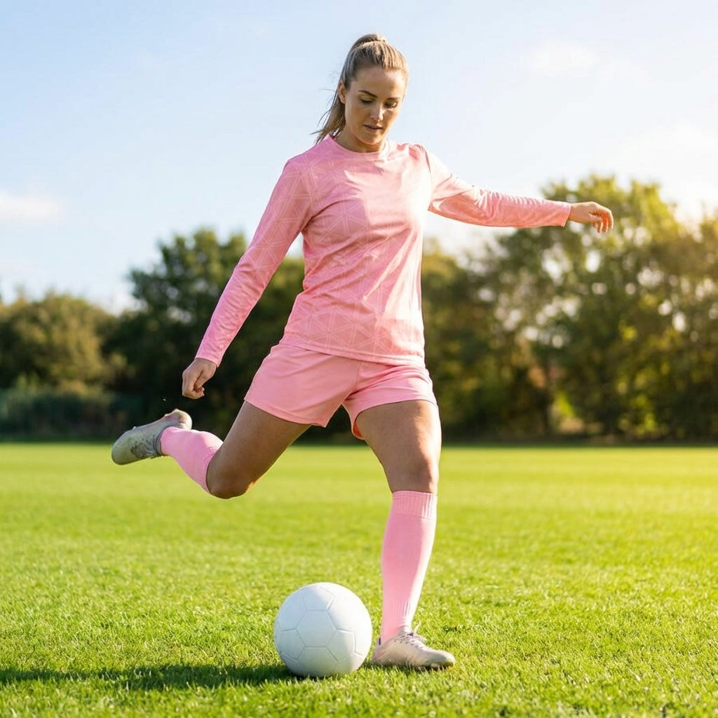 Women's Football Kit with Long Sleeve Shirt and Shorts
