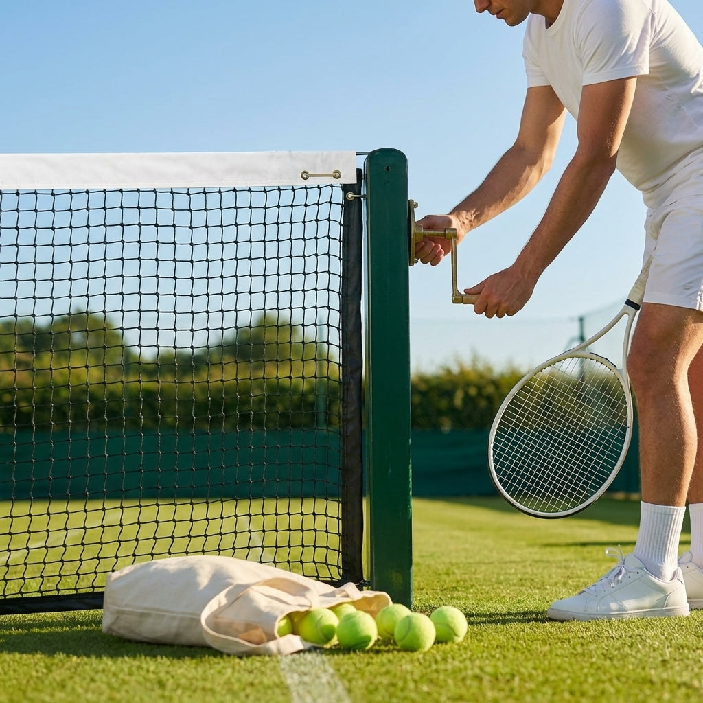 33ft singles tennis net with durable HDPE construction for home and school courts