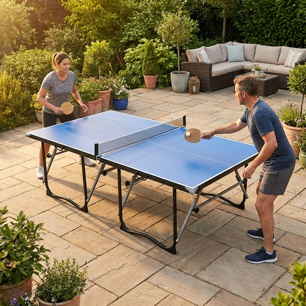 Foldaway Table Tennis Table with regulation size and PVC laminate