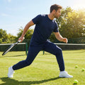 Men's tracksuit bottoms made from 100% polyester, available in six sizes