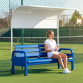 Aluminium tennis court bench in green for tournament use