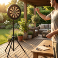 Portable Dartboard Stand with Adjustable Height for Indoor Use