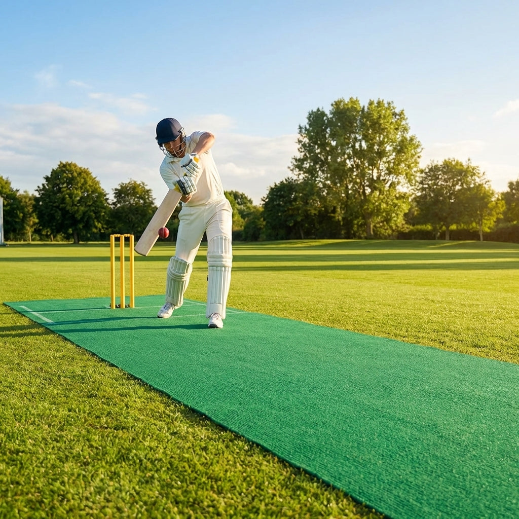 Green cricket matting for garden and club use