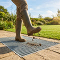 Galvanised steel foot grate for sports pitches and courts