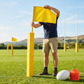 Yellow rugby corner flag set with PVC and foam padding