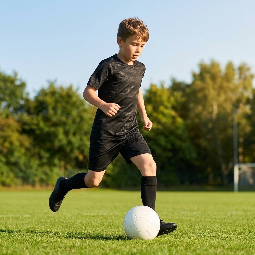 Kids' football kit in multicolour with shirt, shorts, and socks