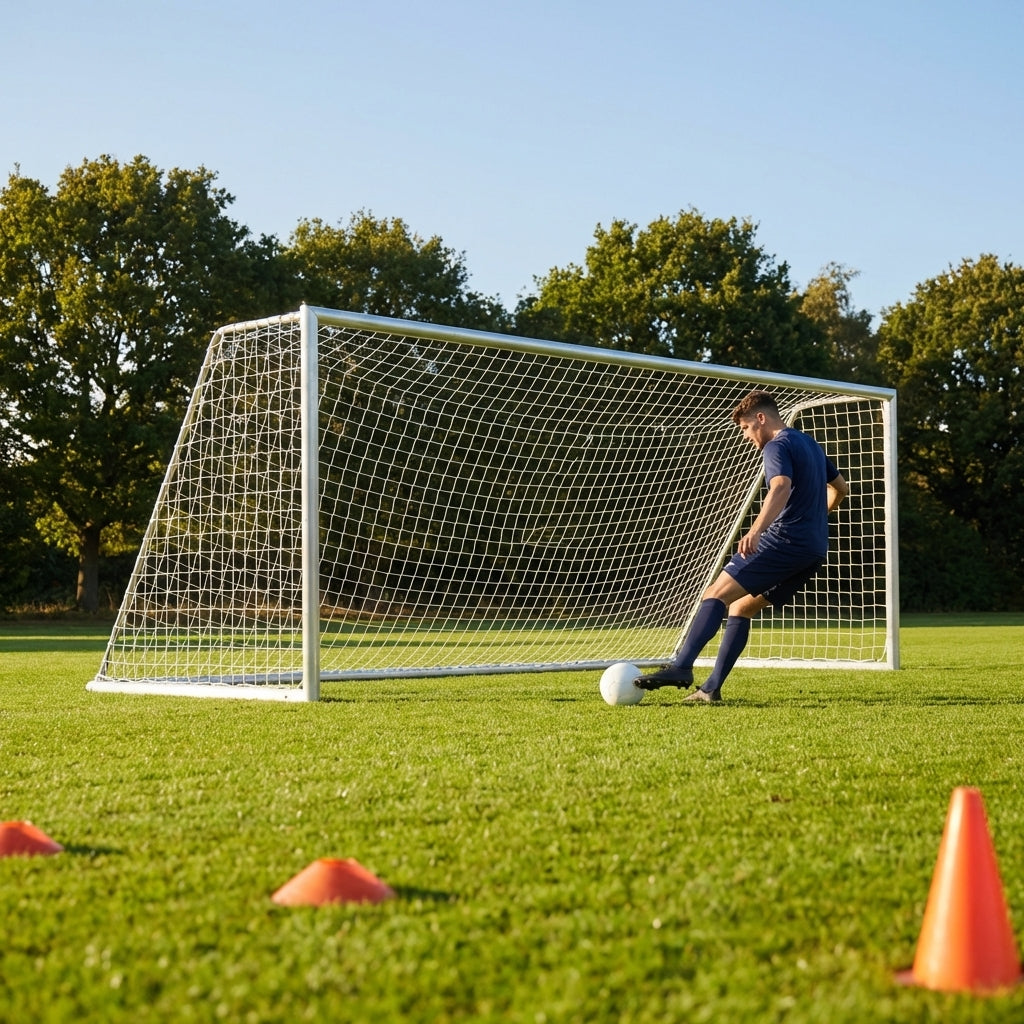 16ft x 7ft aluminium football goal for youth teams