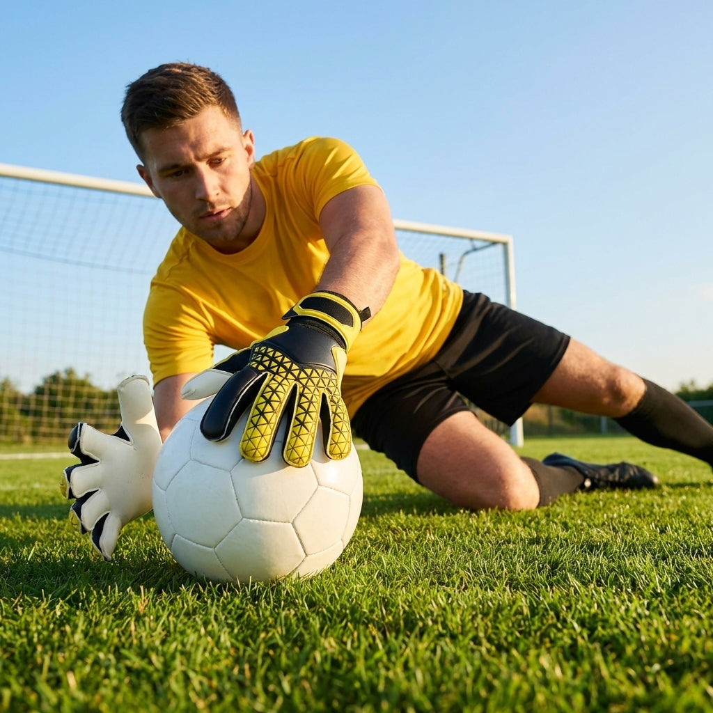 Professional goalkeeper gloves in various sizes and colours