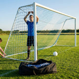Football goal nets 24 x 8 ft, durable HDPE for clubs and schools