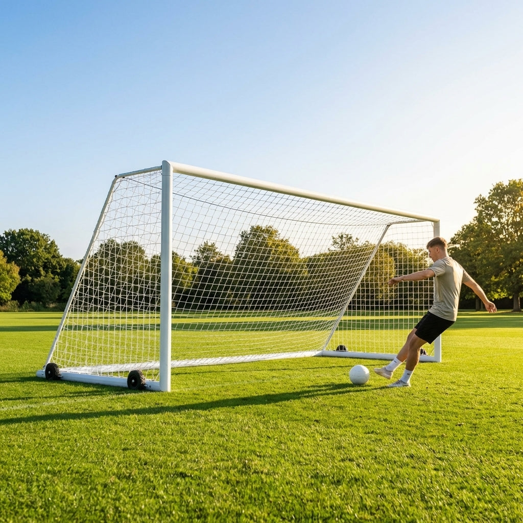 16 x 7ft Aluminium Freestanding Football Goal for Youth Matches
