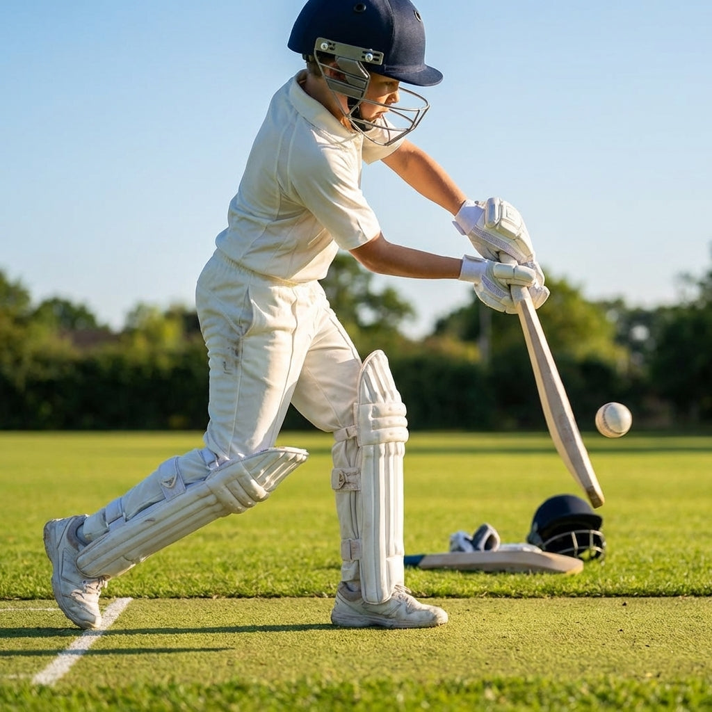 Cricket batting pads with HD foam and PU face, suitable for county level