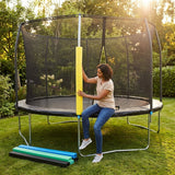 Replacement trampoline pole pads with cushioned protection for outdoor use