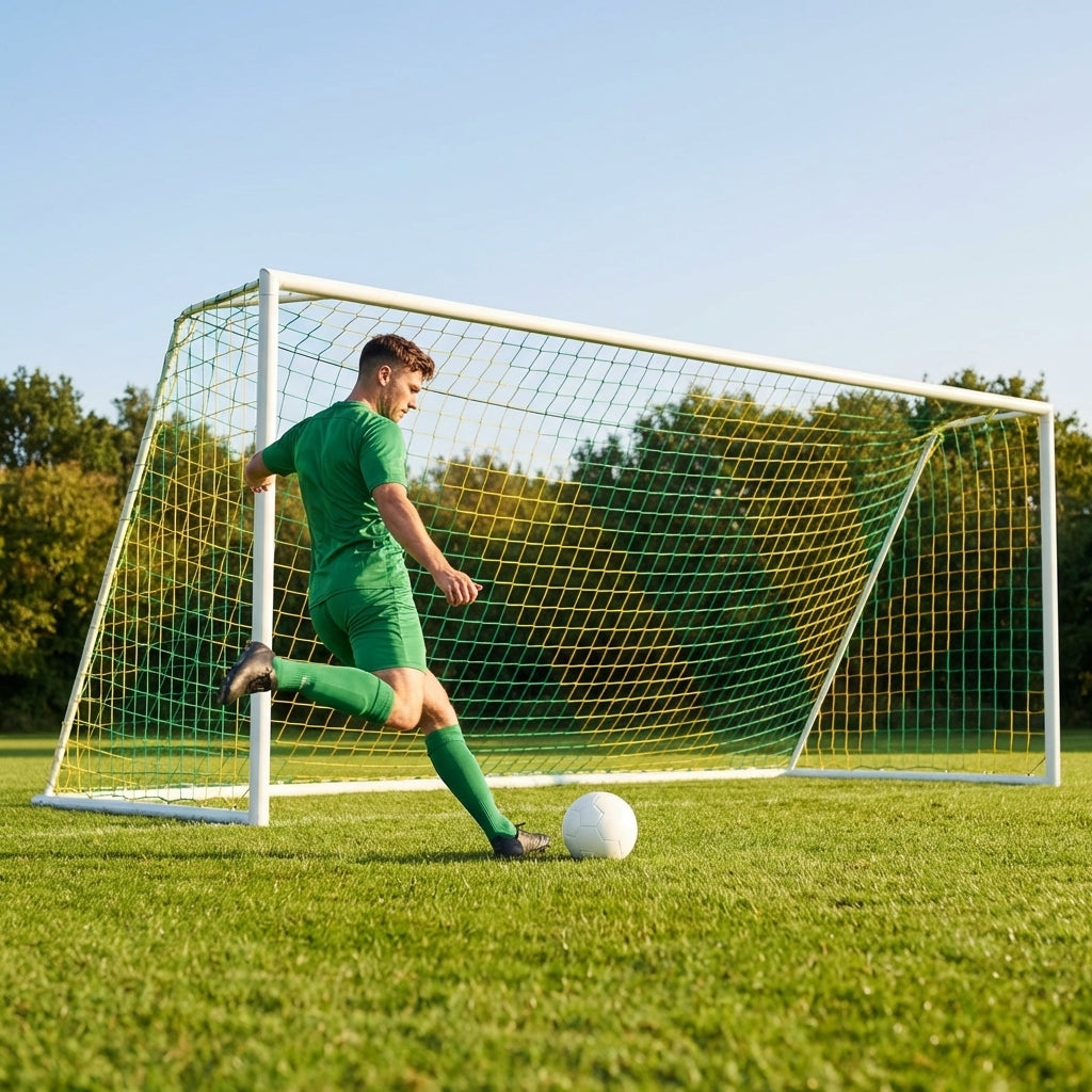 Multi-colour football goal nets for full-size goals