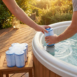 Hot tub replacement filter cartridges for inflatable spa systems