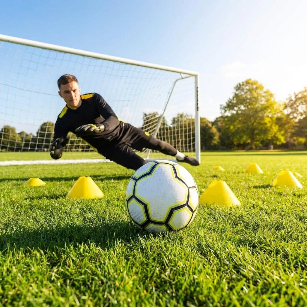 Goalkeeper reaction ball with unpredictable bounce for training