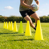 Rugby training marker cones in vibrant colours