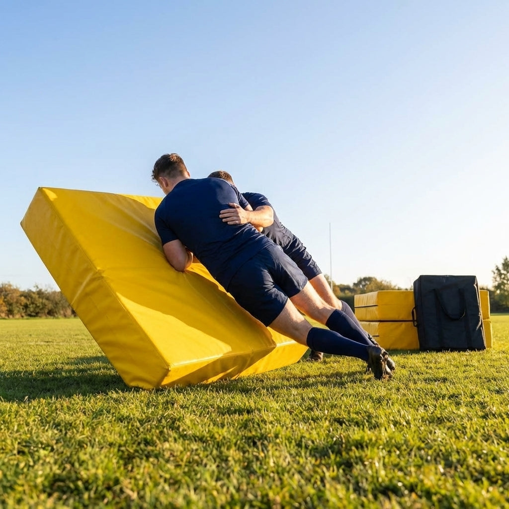 Rugby tackle mats in Yellow/Black with durable PVC for training