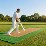 4m wide cricket matting with brown wicket and green surround