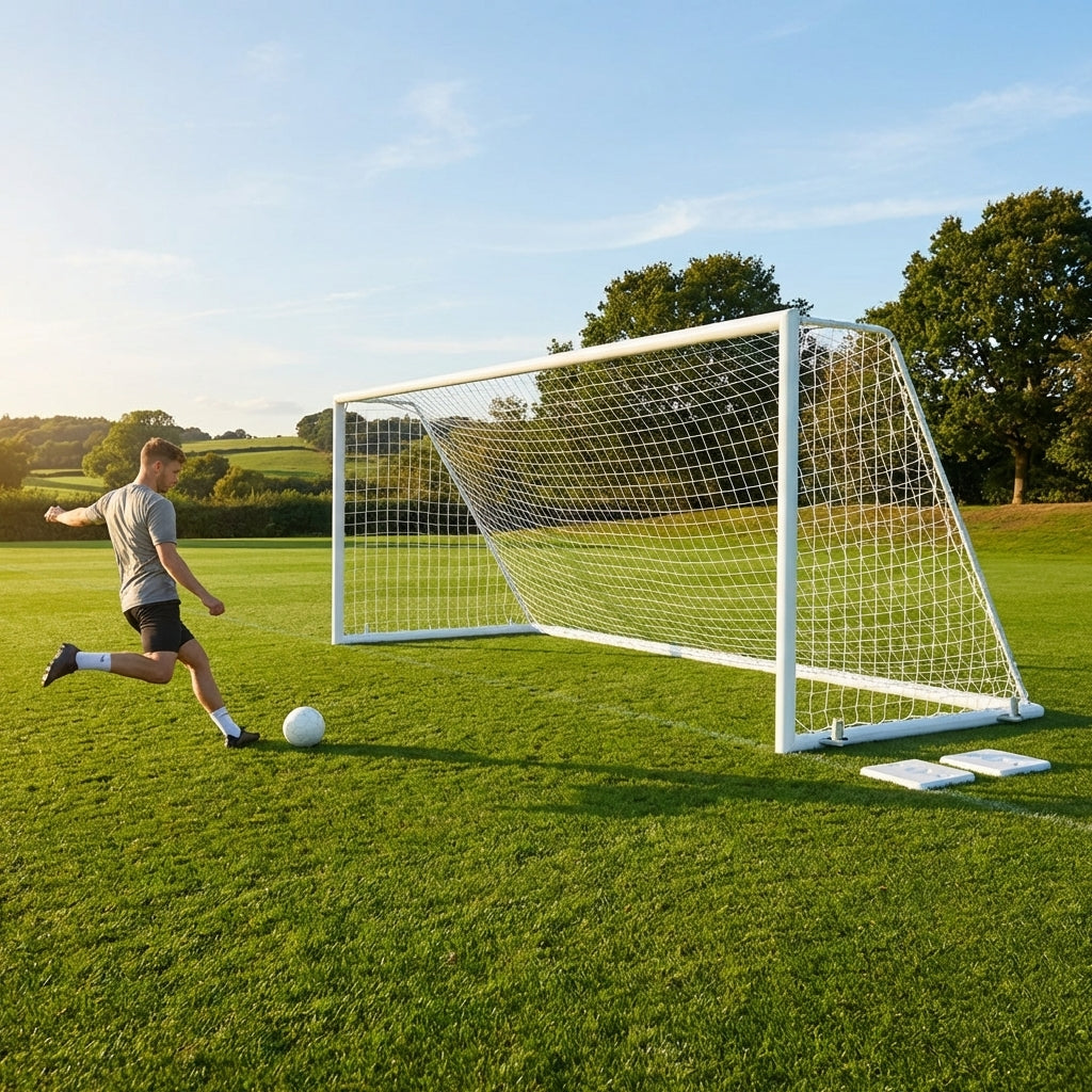 21ft x 7ft reinforced aluminium football goal