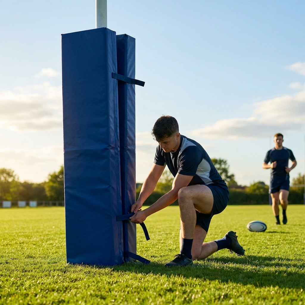 Custom 6ft PVC Rugby Post Protectors in varied colours