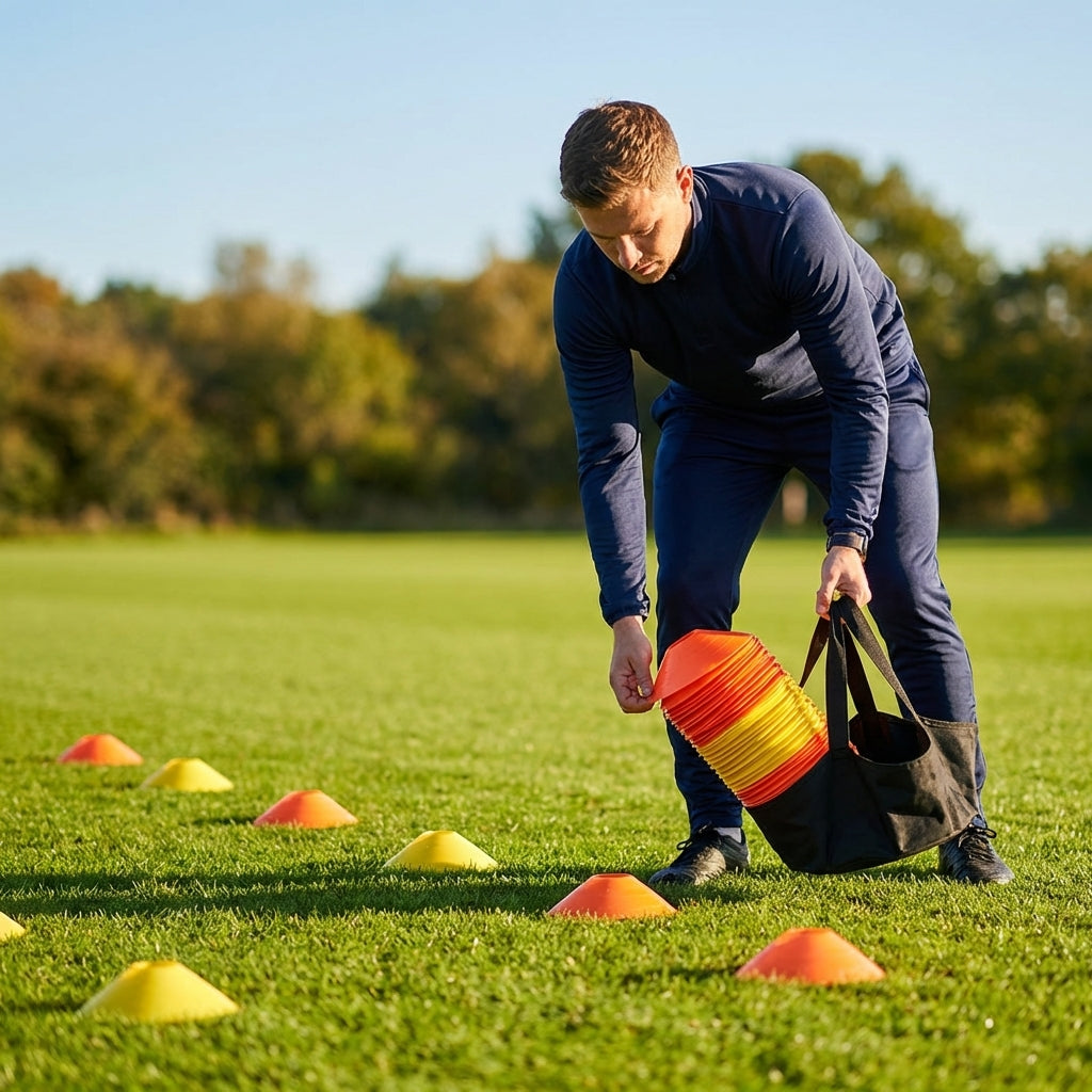 Multi-coloured basketball training marker cones