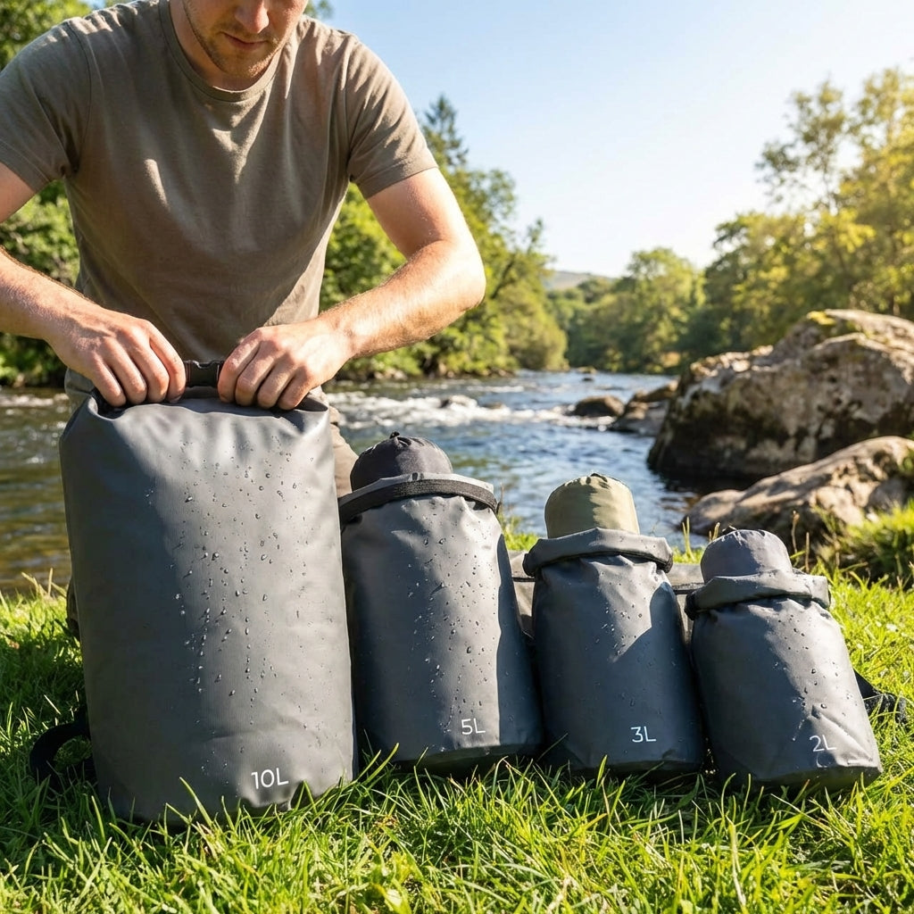 Waterproof Dry Bag – 2L Orange, 3L Yellow, 5L Light Blue, 10L Black – 500D PU Material – Outdoor Sports & Camping
