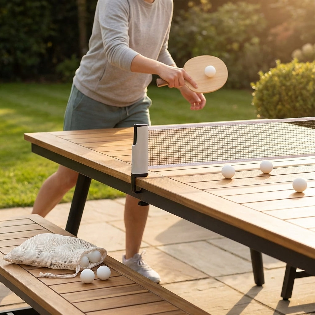 Table tennis balls in optic white for indoor and outdoor use