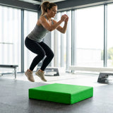 Plyometric jump boxes in various colours and heights for gym workouts
