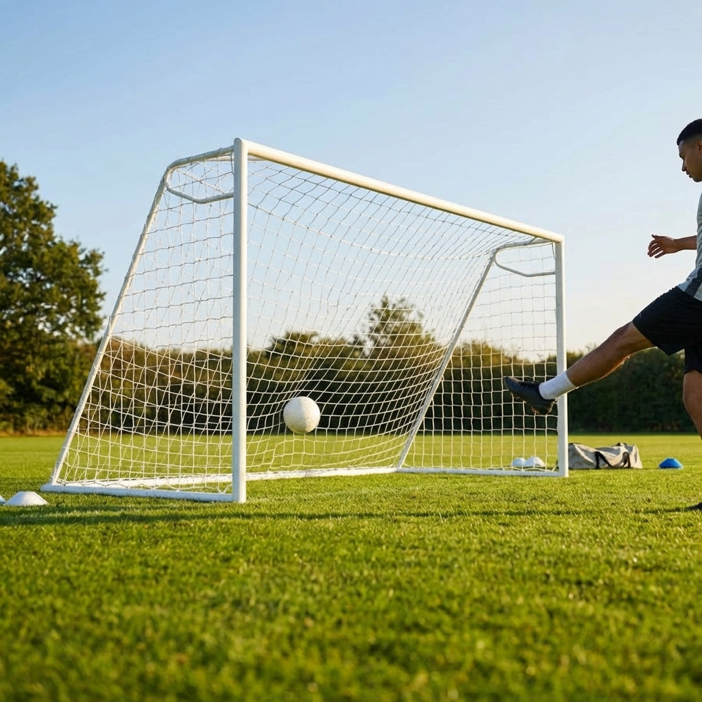 Multi-colour football goal nets for full-size goals