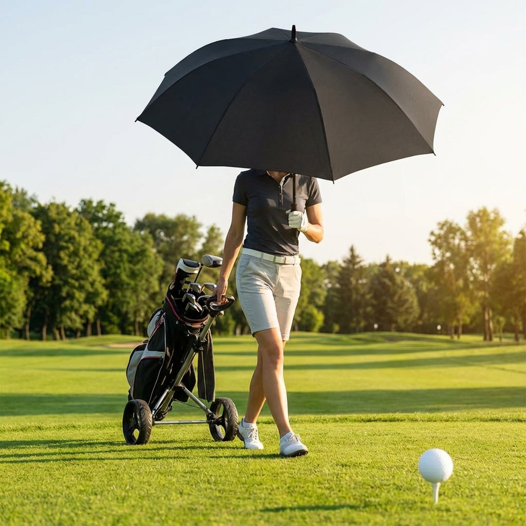 Sports umbrella with 60-inch canopy made from durable pongee fabric