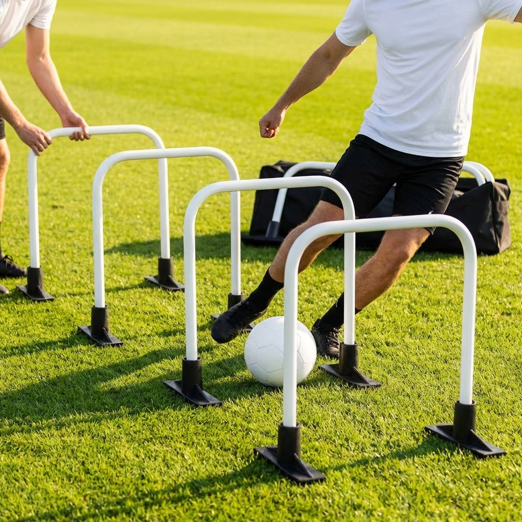 Football training passing arcs made of 34mm PVC