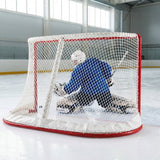 Professional ice hockey goal net with 42mm mesh squares
