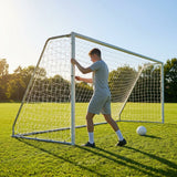 Football goal nets 24 x 8 ft, durable HDPE for clubs and schools