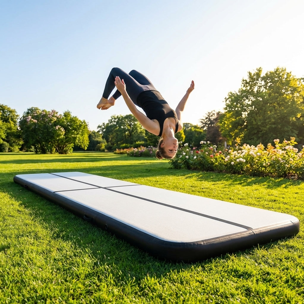 Inflatable Gymnastics Mats available in various sizes for home and gym use
