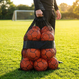 Football carry bag with 12 footballs, durable mesh