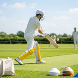 Colourful cricket batting pads in cotton and cane for short-form cricket