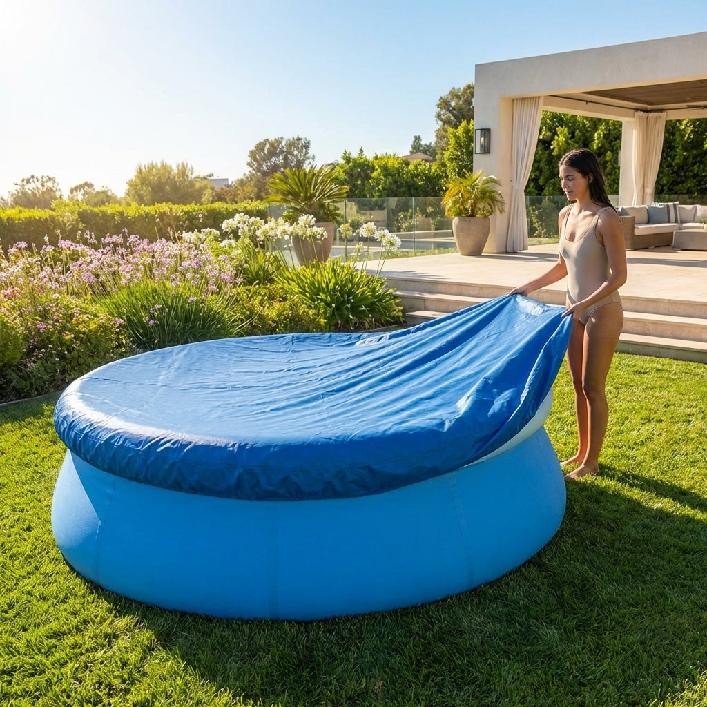 Durable swimming pool cover for outdoor use