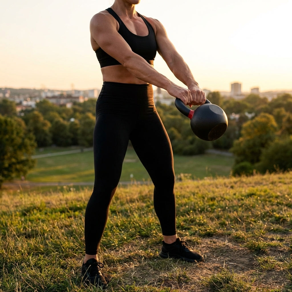 Cast iron kettlebell in various sizes and colours for gym workouts