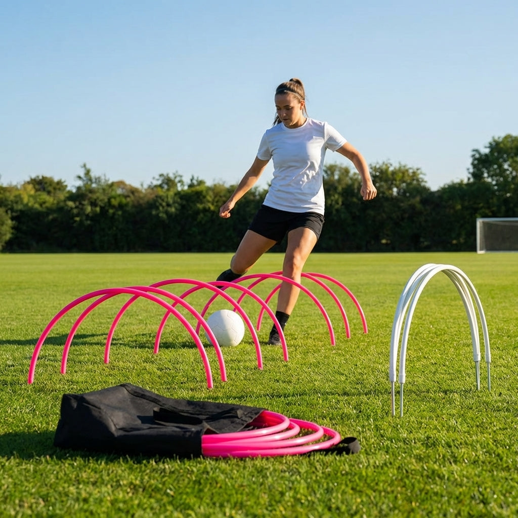 Football Training Passing Arcs, Fluorescent Yellow, High Tensile Plastic