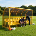 Aluminium team shelter with 16/22 seats for sports venues