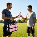 Set of 10 BPA-free 750ml sports water bottles with foldable carrier