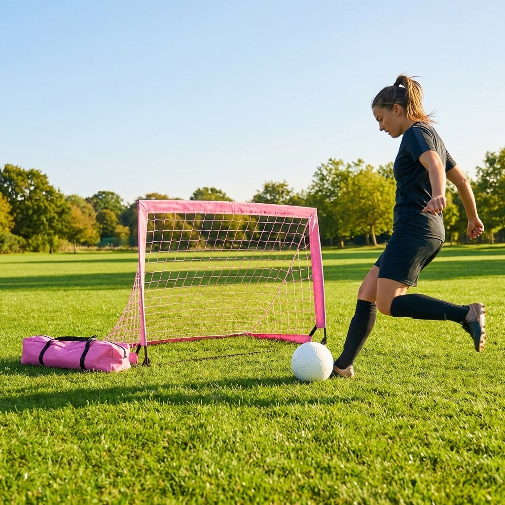 Aluminium Folding Football Goal in various sizes and colours, ideal for training and matches