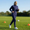 Women's polyester tracksuit set in Black and Navy Blue for sports