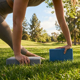 Eco-friendly yoga block available in Blue or Grey