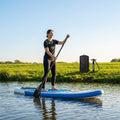 Inflatable paddle board with PVC and EVA deck for flat water and small waves