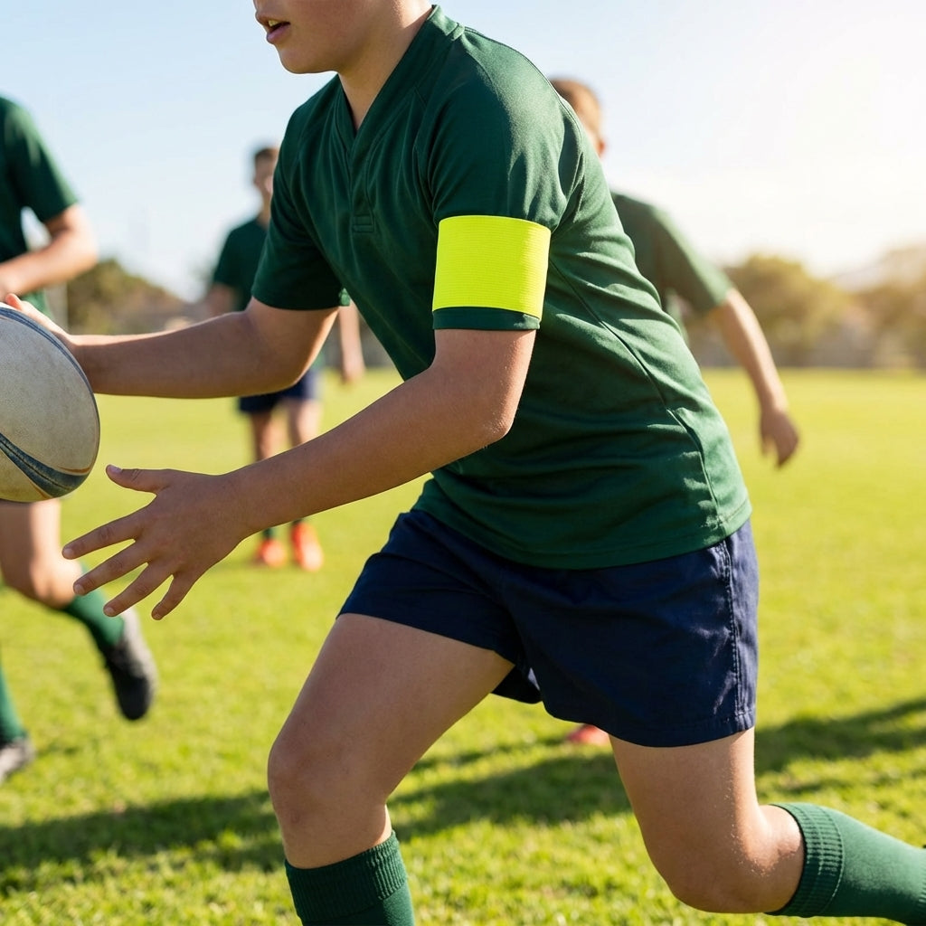 Elasticated rugby captains armband in multiple colours