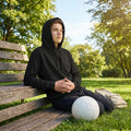 Adult hoodie in various sizes with cotton polyester blend